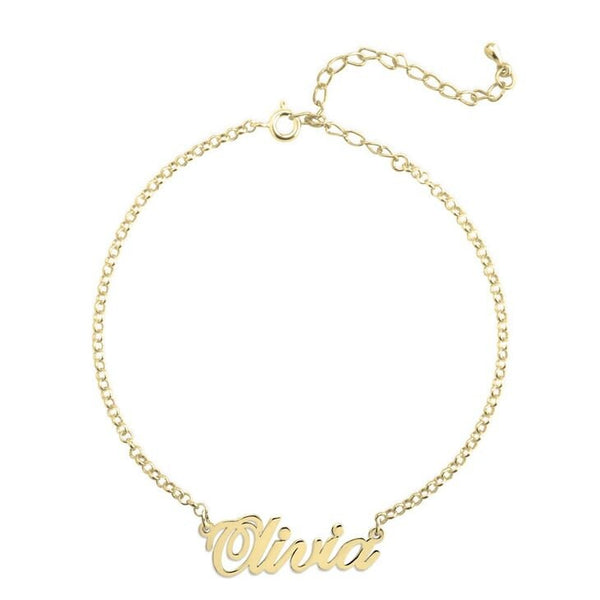 Personalized Name Anklet,925 Silver, 24k Gold,Rose Gold,Mother&#39;s Day Gift,Birthday gifts for Her,Gifts for Mom,Mom Jewelry,Aunt Gifts