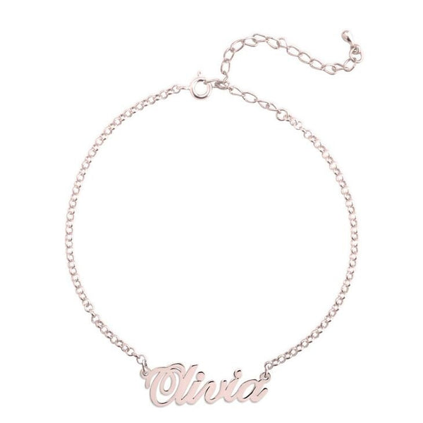 Personalized Name Anklet,925 Silver, 24k Gold,Rose Gold,Mother&#39;s Day Gift,Birthday gifts for Her,Gifts for Mom,Mom Jewelry,Aunt Gifts