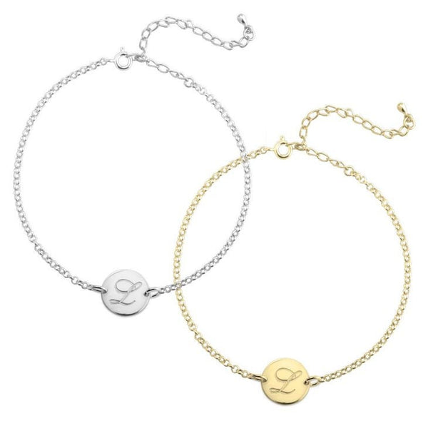 Large Initial Charm Anklet,925 Silver, 24k Gold,Rose Gold,Mother&#39;s Day Gift,Birthday gifts for Her,Gifts for Mom,Mom Jewelry,Aunt Gifts