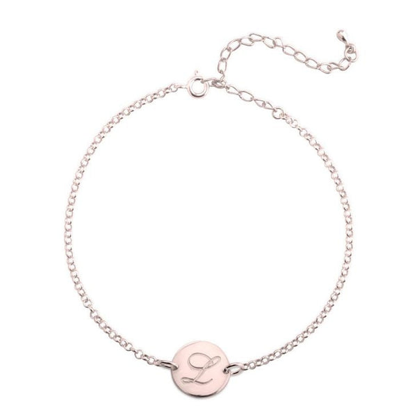 Large Initial Charm Anklet,925 Silver, 24k Gold,Rose Gold,Mother&#39;s Day Gift,Birthday gifts for Her,Gifts for Mom,Mom Jewelry,Aunt Gifts