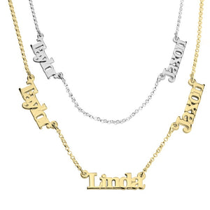 Personalised Engraved 3 Names Pendant Necklace,Family,Sterling Silver,24K Gold,Rose Gold Plated,Valentine,Birthday,Anniversary,Mother&#39;s Gift