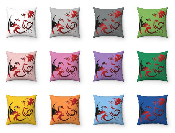 Green Phoenix Dragon Cushion Cover,Good luck Gift,Mothers/New Year/Housewarming/Graduation/Valentine/Wedding/Couple/Halloween,Dragon Lovers