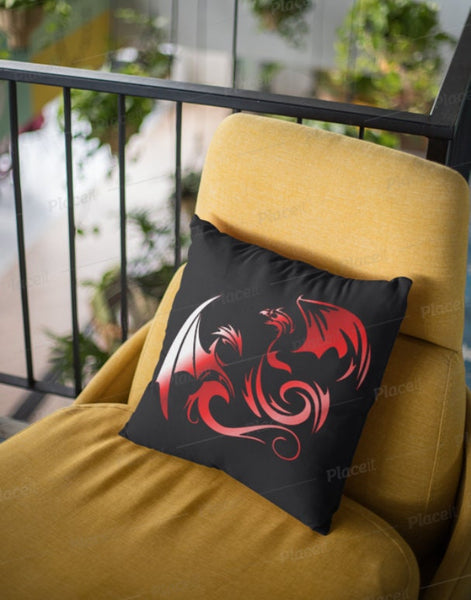 Red Phoenix Dragon Cushion Cover,Good luck Gift,Mothers/New Year/Housewarming/Graduation/Valentine/Wedding/Couple/Halloween,Dragon Lovers