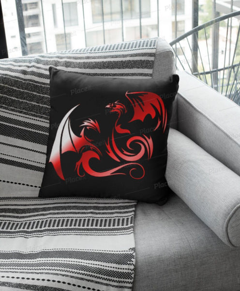 Red Phoenix Dragon Cushion Cover,Good luck Gift,Mothers/New Year/Housewarming/Graduation/Valentine/Wedding/Couple/Halloween,Dragon Lovers
