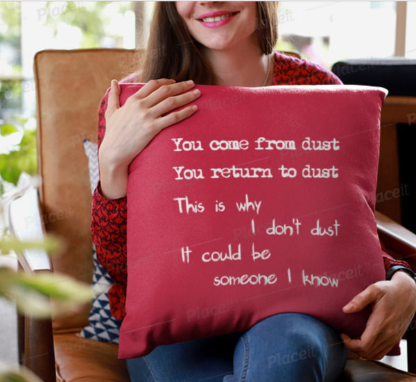 Why I dont dust Funny quote Pillow Cover only,Gift for Mothers Day/Halloween/Housewarming/Graduation/Valentine/Wedding/Couple/Funny gifts