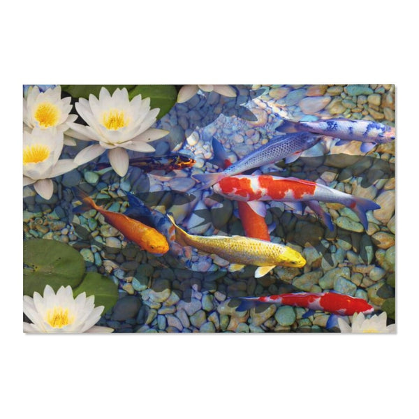 9 Lucky Kois pond water lily Area Rug, home decor, Housewarming/Easter Gift, Mothers Day Gift, Birthday Gifts for him/Her,Game room gifts
