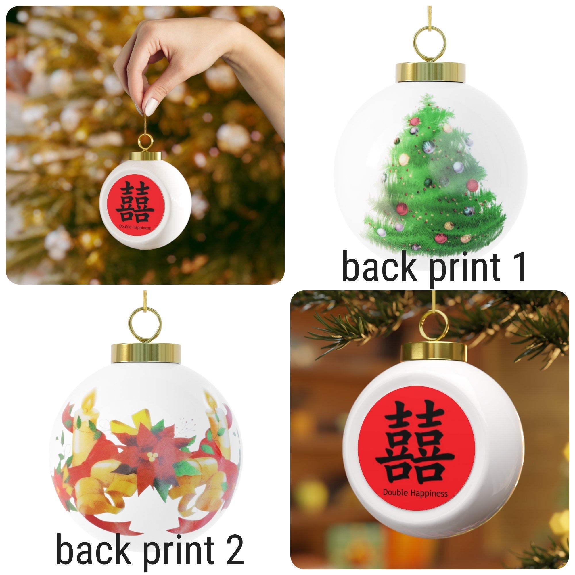 Christmas Ornaments ceramic/glass/pewter,Gift for Home/BirthdayXmas/New Year,good fortune,love,double happiness, luck,longevity,Valentine