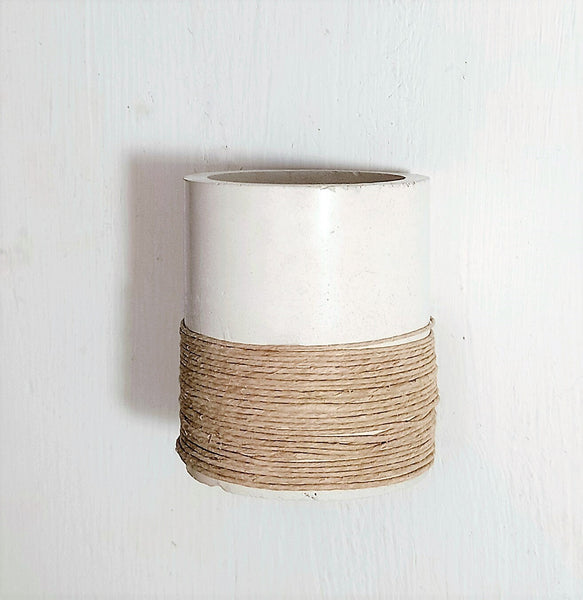 Round Cylinder Twine Wrapped Concrete Planter,Succulent/Cactus Cement Pot,Home Decor,Housewarming Gift,Mother&#39;s Day/Birthday/Graduation Gift