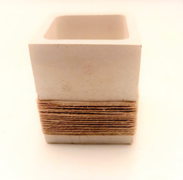Square Twine Wrapped Concrete Planter,Succulents Cactus Pot,Cement Pot,Home Decor,Housewarming Gift,Mother&#39;s Day/Birthday/Graduation Gift