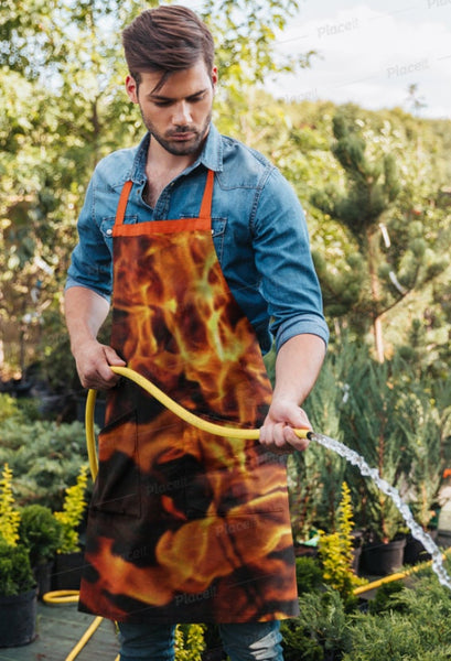 Fire & Ice 2 Aprons Giftset,Cute Gifts for Her/Him,Gift for Housewarming/Birthday/Valentine/Christmas,BBQ Aprons,4th July, Couple Giftset