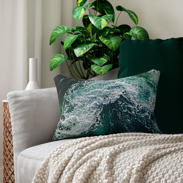 Oceanic Waves Lumbar Pillow & Cover,Gift for Couples/Housewarming/Mother&#39;s Day/Birthday/Thanksgiving/Halloween/Graduation/Christmas/Friend