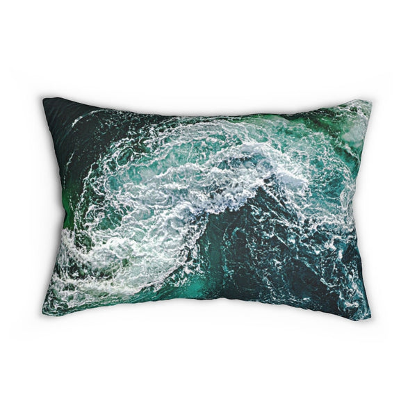 Oceanic Waves Lumbar Pillow & Cover,Gift for Couples/Housewarming/Mother&#39;s Day/Birthday/Thanksgiving/Halloween/Graduation/Christmas/Friend