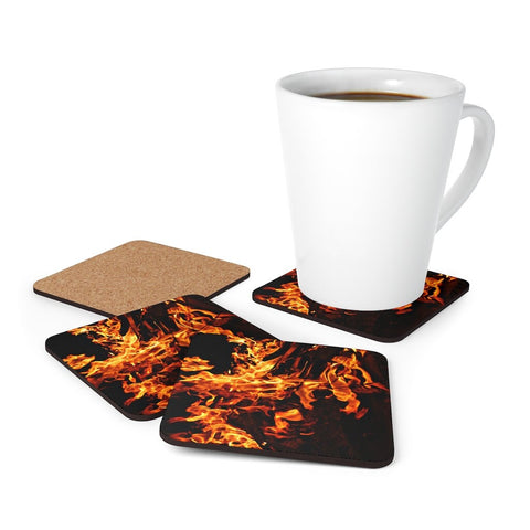 Fire Flames Coasters 4pc Set,round/square/leather/cork coasters,Mothers Day Gift,Birthday/housewarming/Fathers Day gift,Graduationgifts