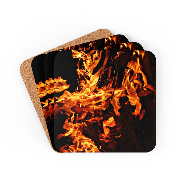 Fire Flames Coasters 4pc Set,round/square/leather/cork coasters,Mothers Day Gift,Birthday/housewarming/Fathers Day gift,Graduationgifts