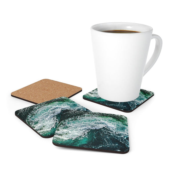 Ocean Waves Coasters 4pc Set,round/square/leather/cork coasters,Mothers Day Gift,Birthday/housewarming/Fathers Day gift,Graduationgifts