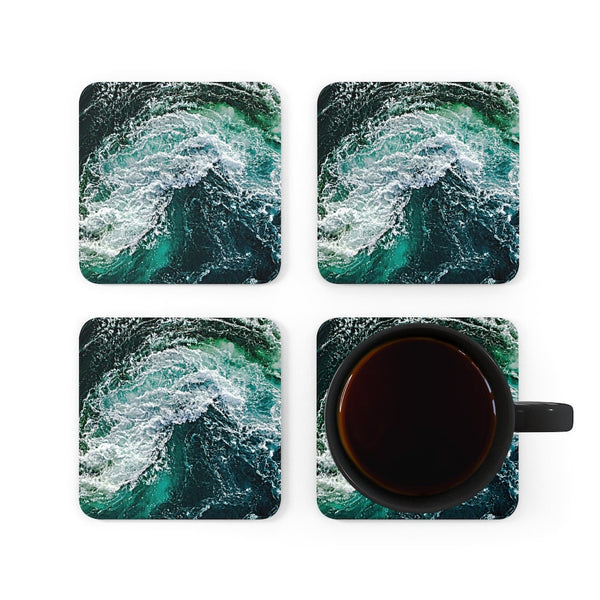 Ocean Waves Coasters 4pc Set,round/square/leather/cork coasters,Mothers Day Gift,Birthday/housewarming/Fathers Day gift,Graduationgifts