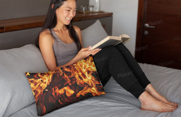 Fire flames Lumbar Pillow & Cover,Gift for Couples/Housewarming/Mother&#39;s Day/Birthday/Thanksgiving/Halloween/Graduation/Christmas/Friend