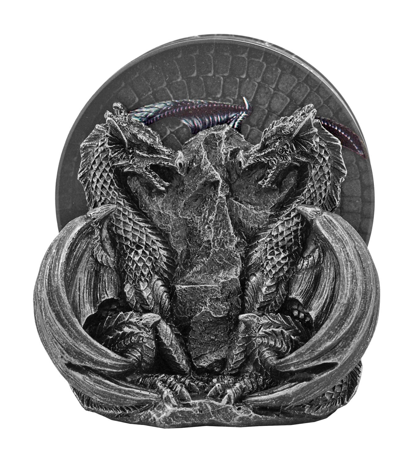 Dragon Guards 4pc Coaster set with holder,Gifts for Christmas,Anniversary,Housewarming,Birthday,Chinese New Year,Halloween,GOT Dragon Lovers