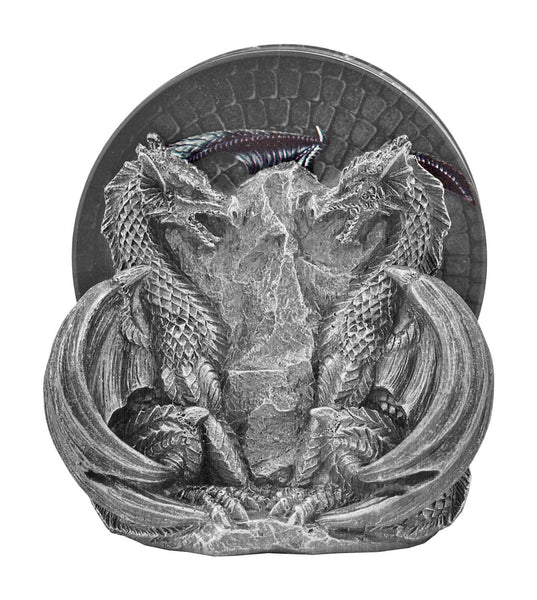 Dragon Guards 4pc Coaster set with holder,Gifts for Christmas,Anniversary,Housewarming,Birthday,Chinese New Year,Halloween,GOT Dragon Lovers