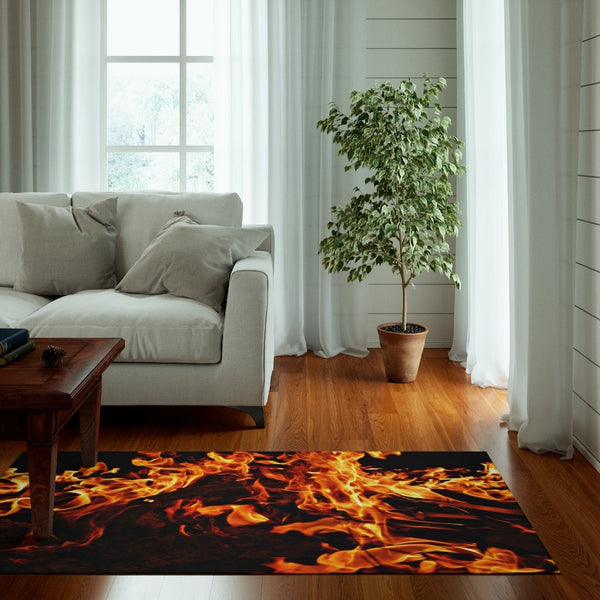 Fire Flames Non slip Dornier Rugs,home decor,Housewarming gift,Easter Gift, Mothers Day Gift, Birthday Gifts for Her,Game room gifts for Him