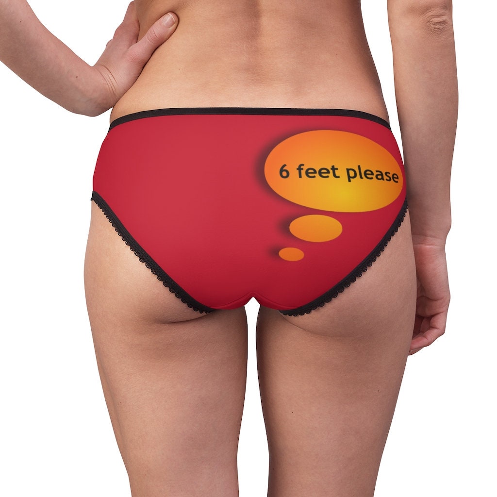 Ladies 6 feet please Anti-covid slogan Womens Underwear in lightweight fabric, various colors and various sizes