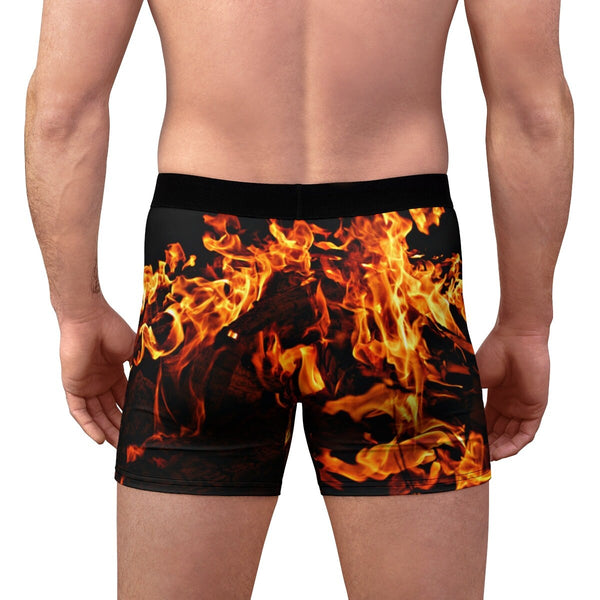 Fire Flames Men&#39;s Boxer Briefs,XS-5XL,Gift for Him/Christmas/Birthday/Engagement/Anniversary/Funny Gifts/Halloween/Thanksgiving/Graduation