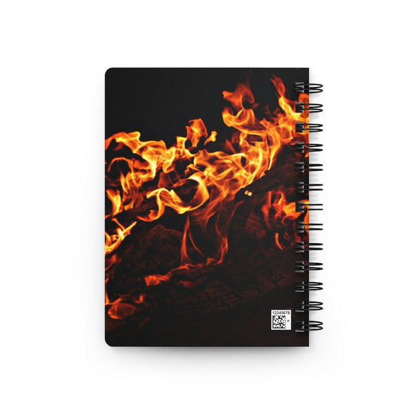 Fire flames Spiral Bound Journal, printed cover front back inside with ruled lines,Gift for graduation/birthday/back2school/diary/christmas