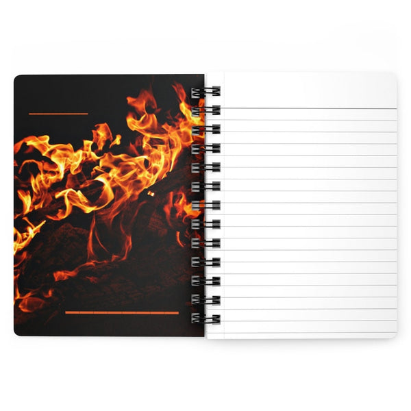 Fire flames Spiral Bound Journal, printed cover front back inside with ruled lines,Gift for graduation/birthday/back2school/diary/christmas
