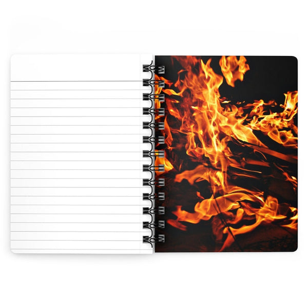 Fire flames Spiral Bound Journal, printed cover front back inside with ruled lines,Gift for graduation/birthday/back2school/diary/christmas