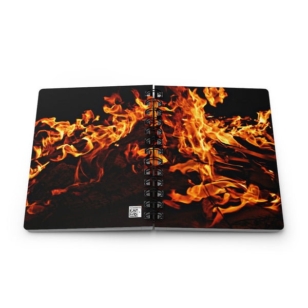 Fire flames Spiral Bound Journal, printed cover front back inside with ruled lines,Gift for graduation/birthday/back2school/diary/christmas
