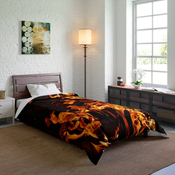 Comforter Fire flames King Queen Twin Microfiber,Gifts for Housewarming/Mothers Day/Fathers Day/Halloween/Thanksgiving/Birthday/Graduation