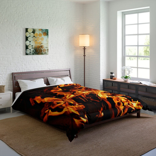 Comforter Fire flames King Queen Twin Microfiber,Gifts for Housewarming/Mothers Day/Fathers Day/Halloween/Thanksgiving/Birthday/Graduation