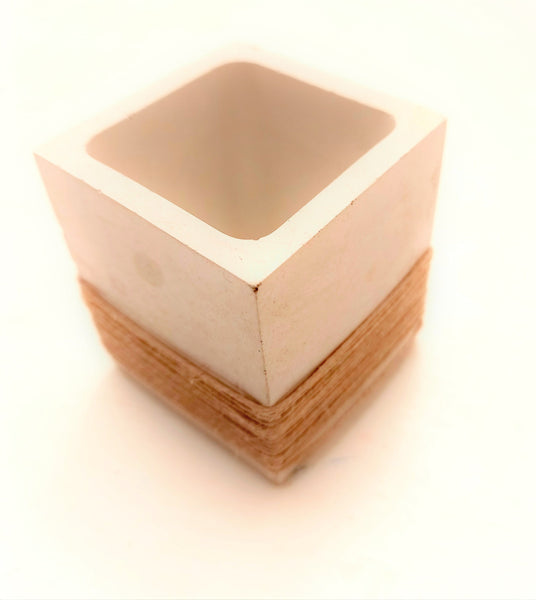 Square Twine Wrapped Concrete Planter,Succulents Cactus Pot,Cement Pot,Home Decor,Housewarming Gift,Mother&#39;s Day/Birthday/Graduation Gift