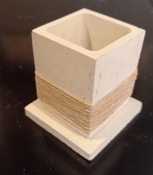 Square Twine Wrapped Concrete Planter,Succulents Cactus Pot,Cement Pot,Home Decor,Housewarming Gift,Mother&#39;s Day/Birthday/Graduation Gift