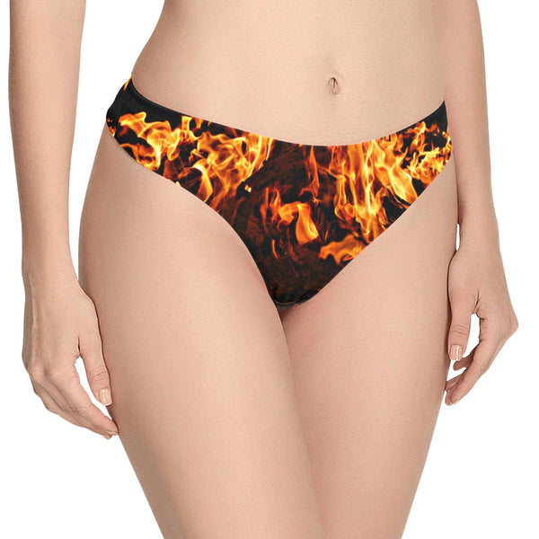 On Fire Flames Thong Lingerie Underwear,Gift for Her/Wife/Girlfriend/Aunt/Birthday/Thanksgiving/Graduation/Christmas/Valentine/Halloween