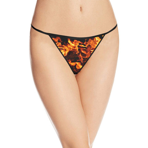 On Fire Flames G-String Lingerie Underwear,Gift for Her/Wife/Girlfriend/Aunt/Birthday/Thanksgiving/Graduation/Christmas/Valentine/Halloween