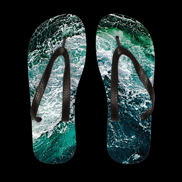 Oceanic Waves Flip Flops Adult,Kids,Gifts for Graduation/Halloween/Christmas/Birthday/Housewarming/Beach Party/Summer Dress/Picnic/BBQ Party