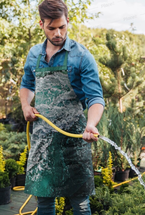 Ocean waves Apron,Cute Gifts for Her/Him, Housewarming Gift,Birthday Gift, Valentine Gift, St Patricks Day gift, BBQ Aprons,4th July Gifts
