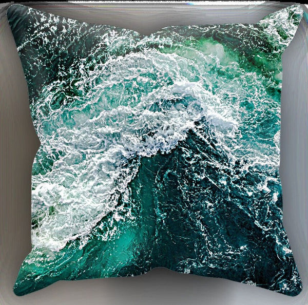 Ocean waves Cushion cover, Gift for Couples/Housewarming/Home decor/Mother&#39;s Day/Birthday/Thanksgiving/Halloween/Graduation/Christmas/Friend