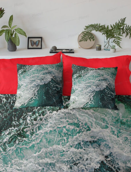 Ocean waves Cushion cover, Gift for Couples/Housewarming/Home decor/Mother&#39;s Day/Birthday/Thanksgiving/Halloween/Graduation/Christmas/Friend