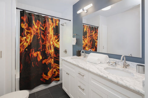 Fire flames Shower Curtain,machine washable,Easter Gift,Mother&#39;s Day, gifts for Her,minimalist, bathroom decor,Housewarming,birthday gifts