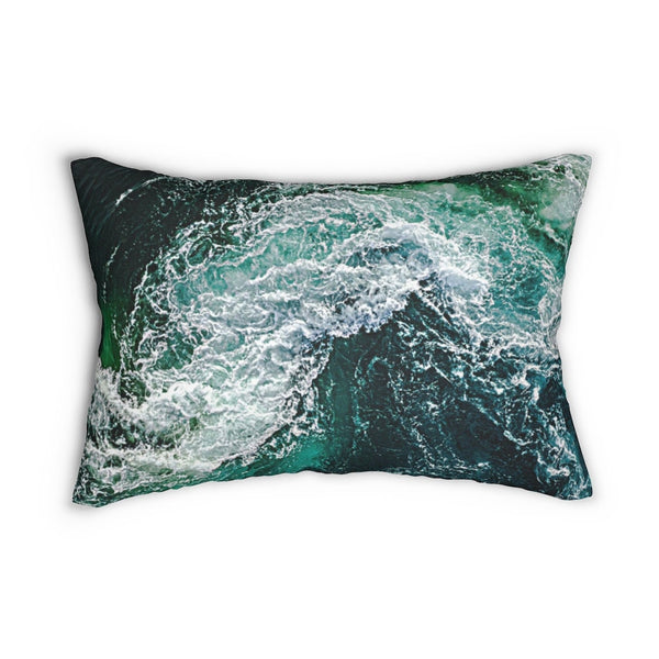 Oceanic Waves Lumbar Pillow & Cover,Gift for Couples/Housewarming/Mother&#39;s Day/Birthday/Thanksgiving/Halloween/Graduation/Christmas/Friend
