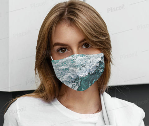 Oceanic Sea Waves Mask,  Realistic  ,Adults/kids/Washable/Adjustable Fitted Nose wire, Thoughtful Funny Valentine&#39;s Gift, Halloween,Birthday