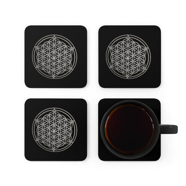 Flower of Life Sacred Geometry Coasters.4pc Set,round/square/leather/cork,Gift for Mom/Birthday/housewarming/Fathers Day/Graduation