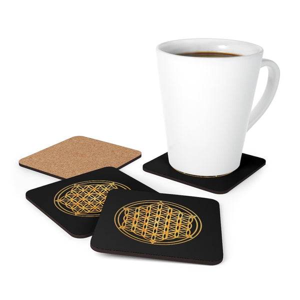 Flower of Life Sacred Geometry Coasters.4pc Set,round/square/leather/cork,Gift for Mom/Birthday/housewarming/Fathers Day/Graduation