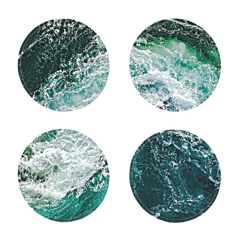 Ocean Waves Coasters 4pc Set,round/square/leather/cork coasters,Mothers Day Gift,Birthday/housewarming/Fathers Day gift,Graduationgifts