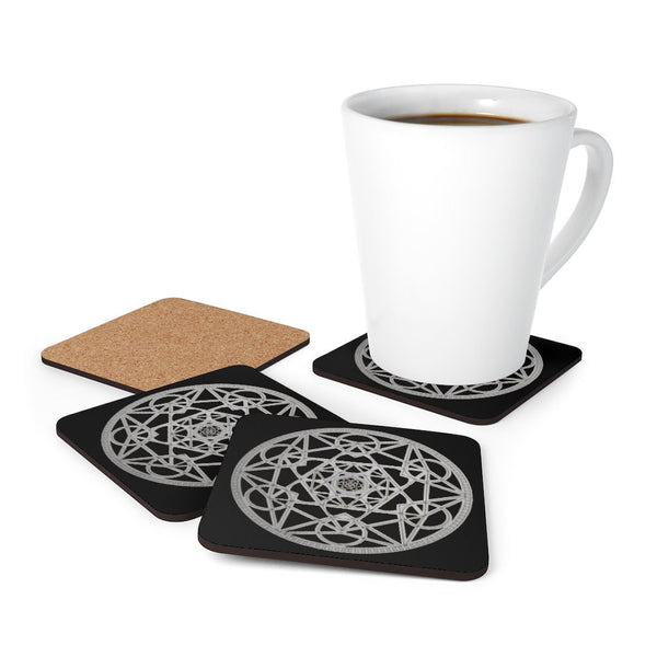 Metatron&#39;s Cube Sacred Geometry Coasters.4pc Set,round/square/leather/cork,Gift for Mom/Birthday/housewarming/Fathers Day/Graduation