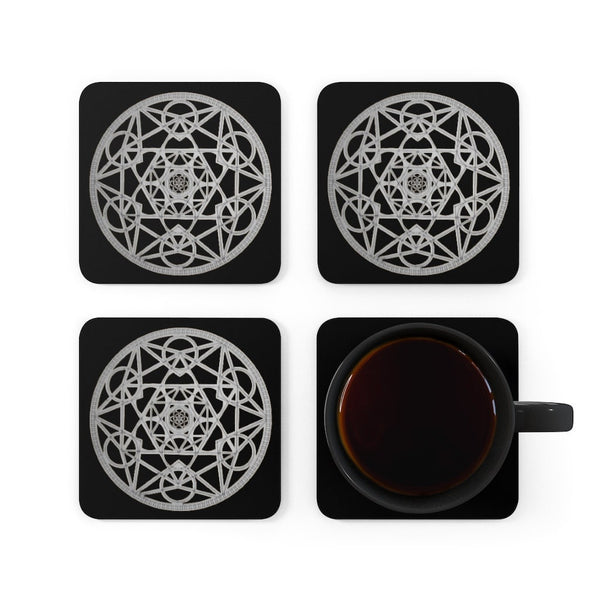 Metatron&#39;s Cube Sacred Geometry Coasters.4pc Set,round/square/leather/cork,Gift for Mom/Birthday/housewarming/Fathers Day/Graduation