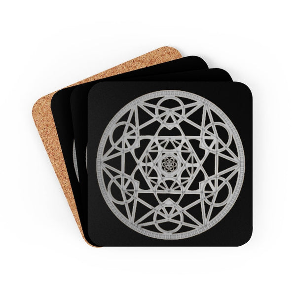 Metatron&#39;s Cube Sacred Geometry Coasters.4pc Set,round/square/leather/cork,Gift for Mom/Birthday/housewarming/Fathers Day/Graduation