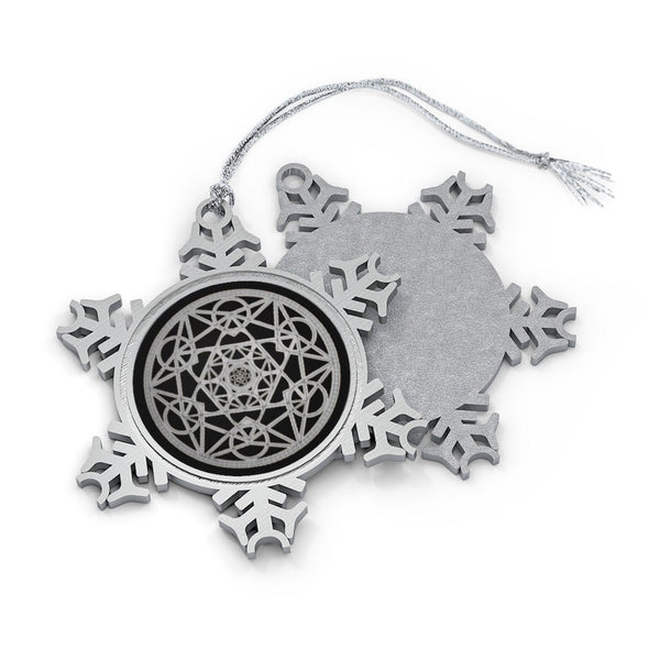 Pewter Snowflake Metatron Cube Silver/Gold Sacred Geometry Ornament,Gift for Birthday/Christmas/Meditation/Housewarming/Graduation/Yoga